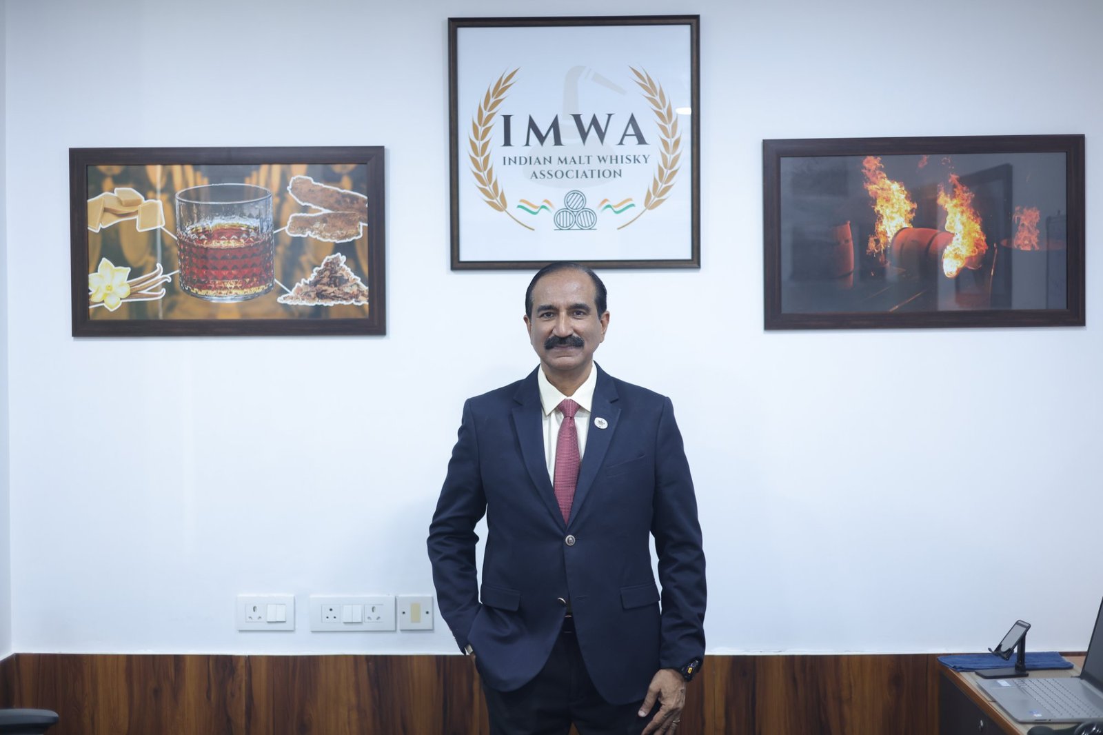 Maj Gen (Dr) Rajesh Chopra, AVSM (Retd), at the Indian Malt Whisky Association office